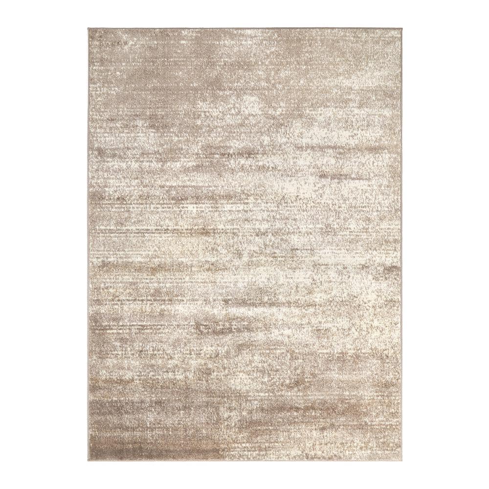 Florida Beige 6 ft. 7 in. x 9 ft. Modern Abstract Area Rug SAF34NBE69 ...
