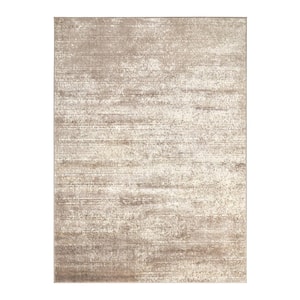 Florida Beige 6 ft. 7 in. x 9 ft. Modern Abstract Area Rug