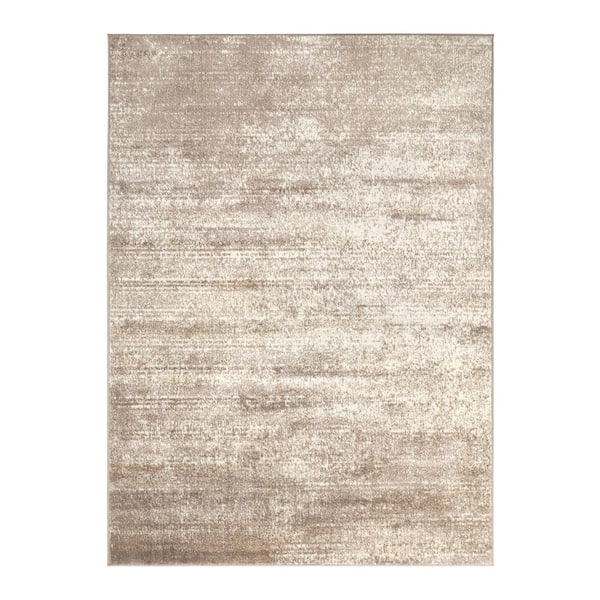 Unbranded Florida Beige 6 ft. 7 in. x 9 ft. Modern Abstract Area Rug
