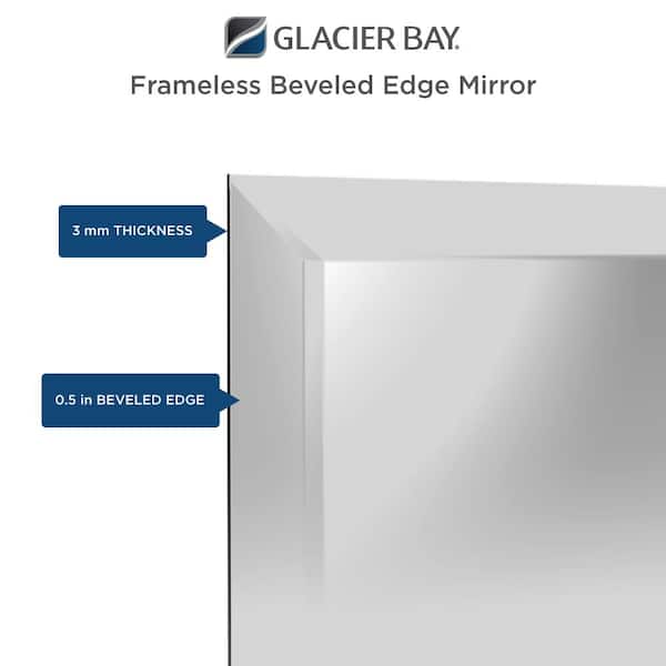 Glacier Bay 24 In W X 30 H, Amerilux 18 W X 24 H Beveled Frameless Mirror