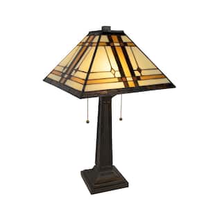 24 in. Black Tiffany Style LED Mission Table Lamp