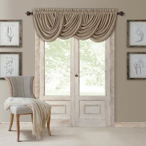 Taupe Faux Silk Rod Pocket Blackout Curtain - 52 in. W x 36 in. L