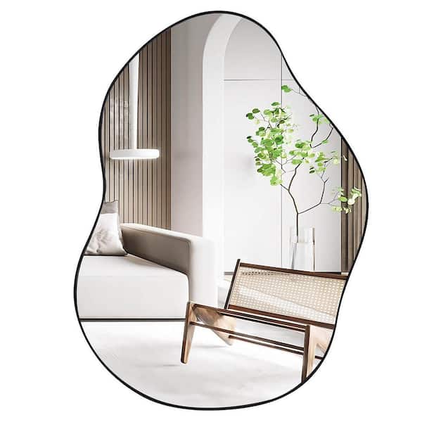 Gymax 22 in. W x 30.5 in. H Irregular Specialty Shaped Stylish Wall Mounted Bathroom Framed Vanity Mirror