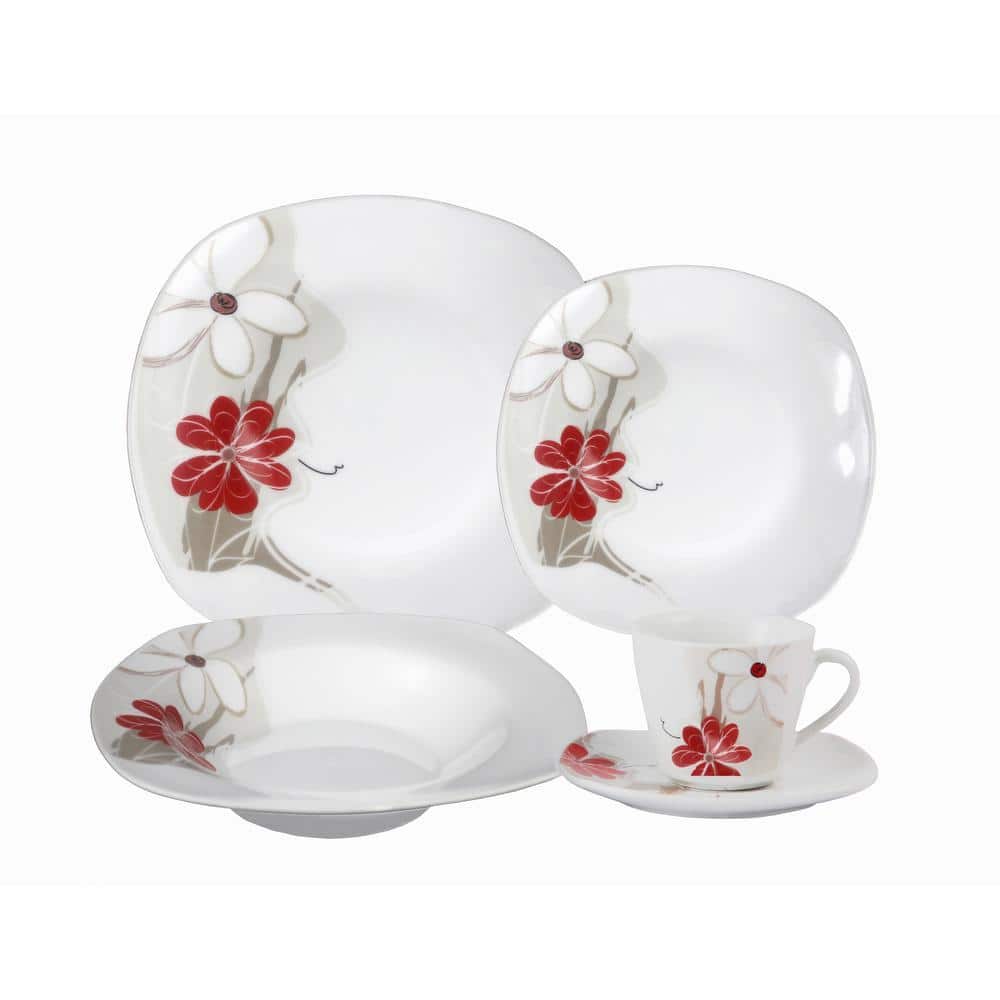 UPC 615715021075 product image for 16-Piece Casual Shiny Finish Porcelain Dinnerware Set (Service for 4) | upcitemdb.com