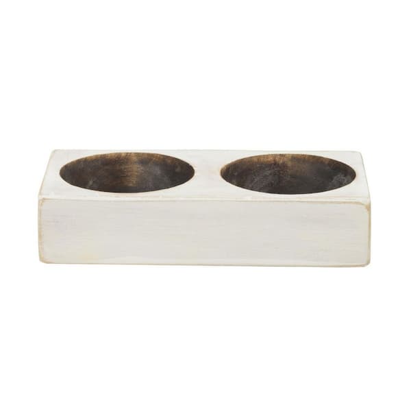 HomeRoots White Wood Votive Single-Pack