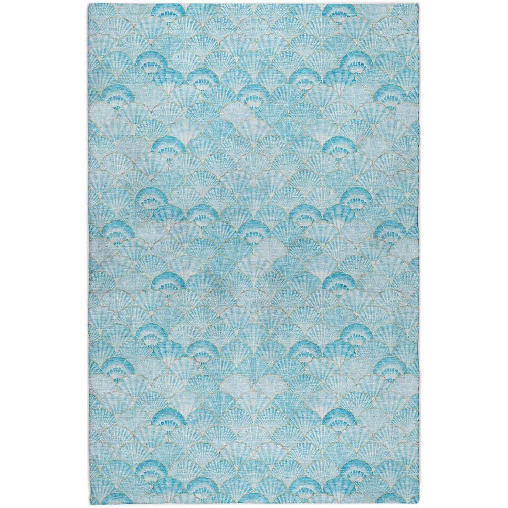 Dream Shag Premium Machine Washable Abstract ADS181 Aqua 5 ft. x 7 ft. 6 in. Area Rug price history on PriceWatchPro