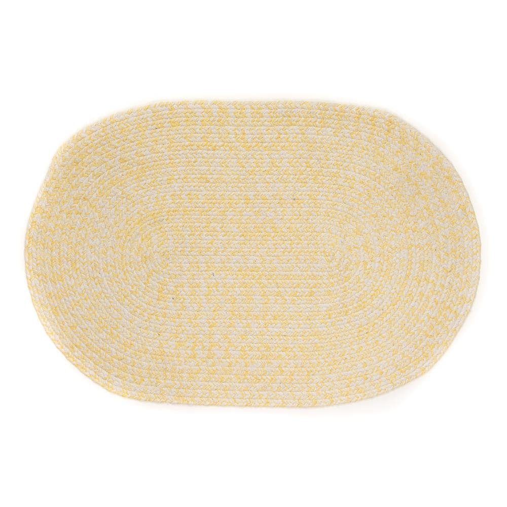 Super Area Rugs Braided Farmhouse Yellow 3 ft. x 5 ft. Oval Cotton Area Rug  SAR-RST01A-YELLOW-3X5 - The Home Depot