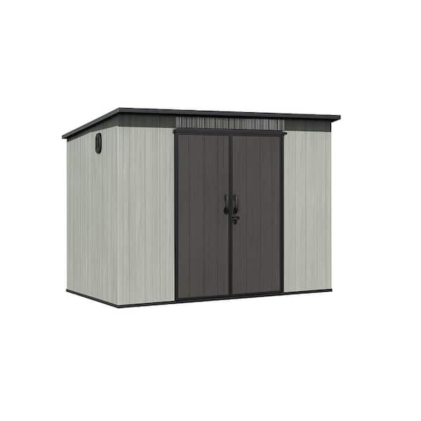 6 ft. W x 9 ft. D Resin Storage Shed with Transparent Windows, Louvered Vents and Double Lockable Doors (54 sq. ft)