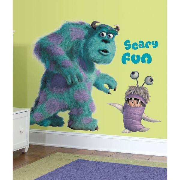 Unbranded 27 in. x 40 in. Monsters Inc Giant Sully and Boo 18-Piece Peel and Stick Wall Decals