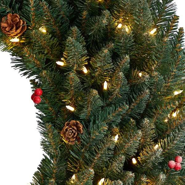 Nearly Natural 48 in. Prelit LED Large Flocked Artificial