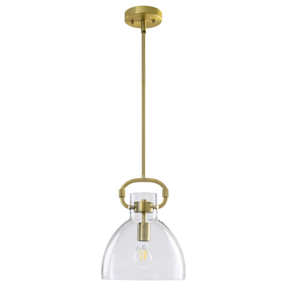 Arco Modern 1-Light Gold Dome Pendant Light with Clear Glass Shade, 9.8 in. Bell Hanging Pendant Light price history on PriceWatchPro