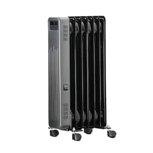 1500-Watt Black Portable Electric Oil-Filled Radiator Heater for Home and Office