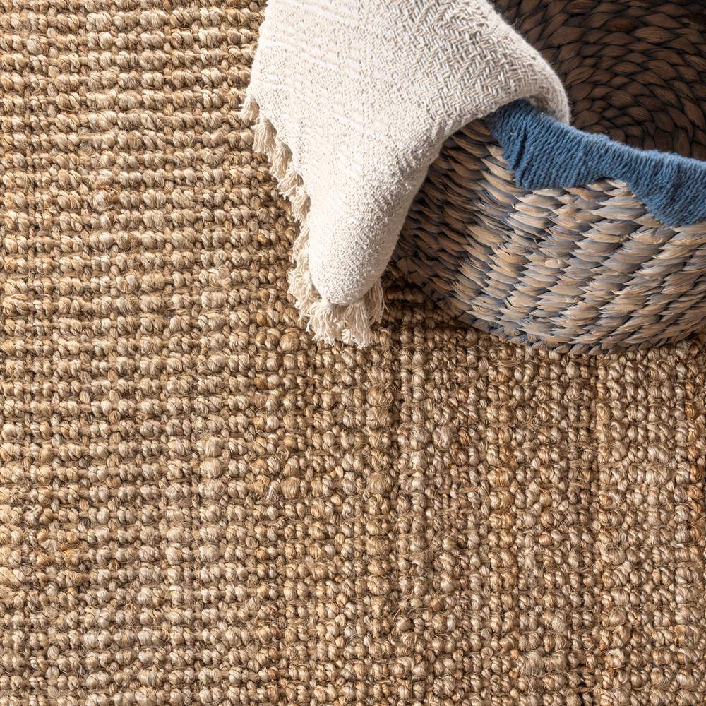Coastal Charm Braided Blue Jute 7'x37' Reversible Area Rug