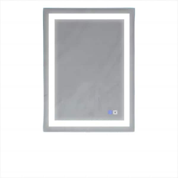 Modland Hans 36 in. W x 28 in. H Medium Rectangular Frameless Anti-Fog Wall Mounted Bathroom Vanity Mirror in Silver