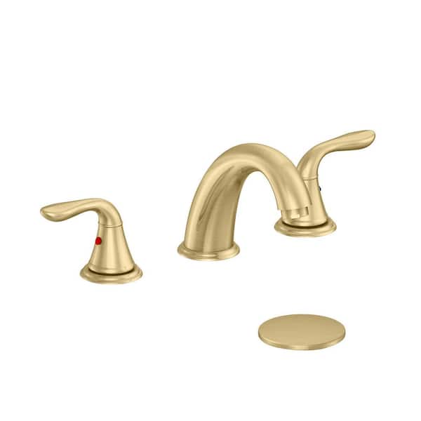 Glacier Bay Ivie 8 in. Widespread 2-Handle Bathroom Faucet in Matte Gold