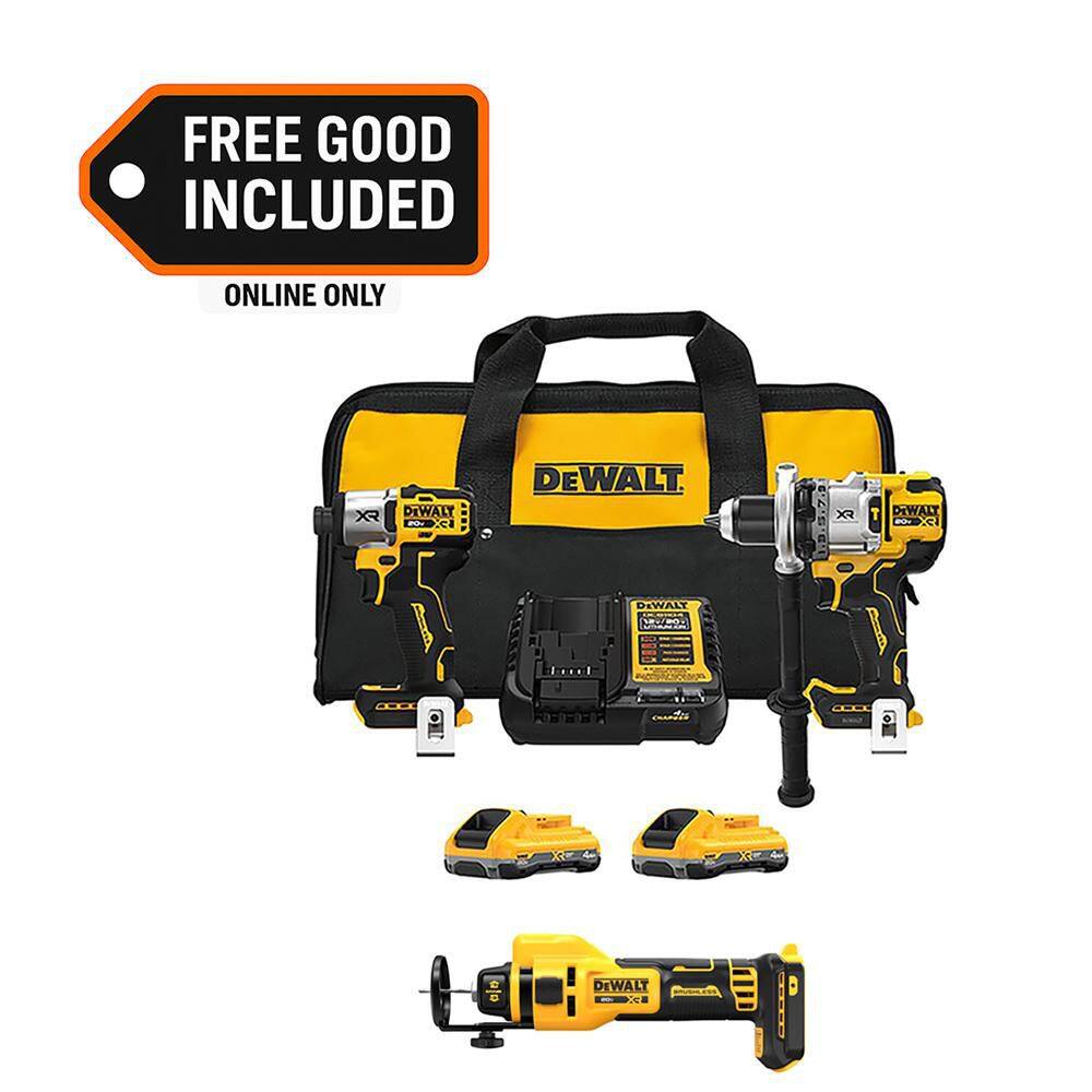 20-Volt MAX Lithium-Ion Cordless 2-Tool Combo Kit and Drywall Cut-Out Tool with (2) 4.0 Ah Batteries Charger and Kit Bag price history on PriceWatchPro