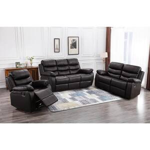 161.02 in. x 39.37 in. x 35.43 in. Three-Piece Diagonal Arm Sofa, Sofas Sectionals, 100% PU Leather Cover, with Footrest