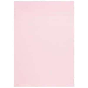 Faux Rabbit Fur Pink Doormat 2 ft. x 3 ft. Solid Flokati Area Rug