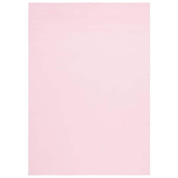 SAFAVIEH Faux Rabbit Fur Pink Doormat 2 ft. x 3 ft. Solid Flokati Area Rug