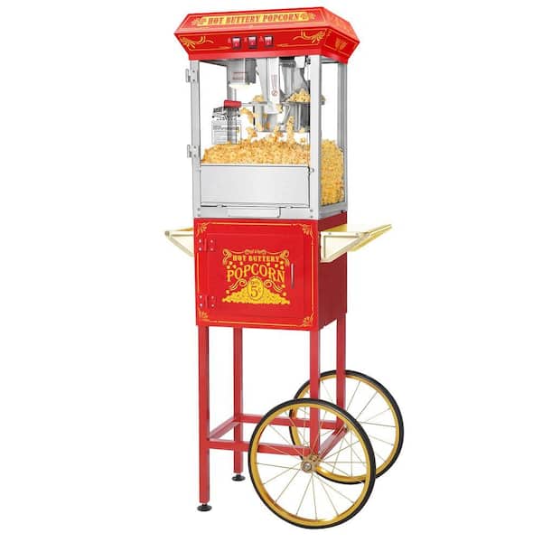 Great Northern Good Time 8 oz. Red Popcorn Machine with Cart