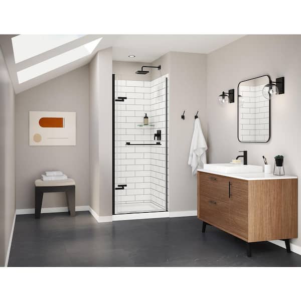 Utile 36in L x 36 in. W x 81 in. H Composite Direct-to-Stud Three-Piece Alcove Shower Wall Kit in Metro Tux