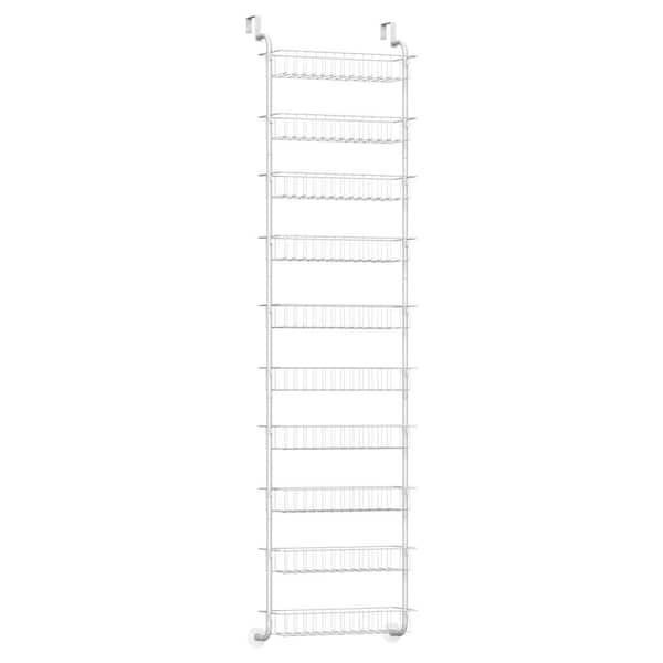 Oumilen 10-Tier Over the Door Hanging Pantry Door Storage with 10 Baskets Behind the Closet Door Storage White