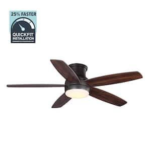 Ashby Park 52 in. White Color Changing Integrated LED Bronze Ceiling Fan with Light Kit and Remote Control