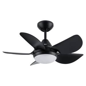 30 in. Integrated LED Indoor Black Ceiling Fan with Remote