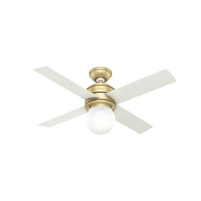 Hepburn 44 in. LED Indoor Modern Brass Ceiling Fan with Light and Wall Control