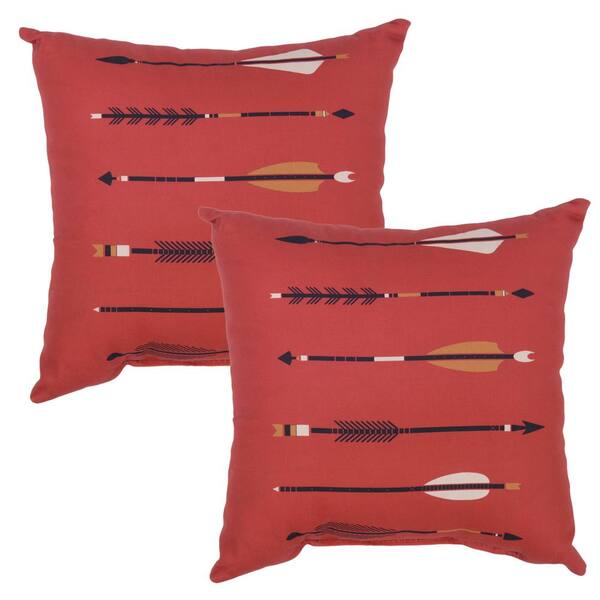 Plantation Patterns Arrow Square Outdoor Throw Pillow (2-Pack)