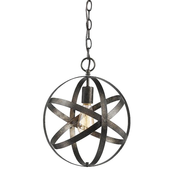 Millennium Lighting 12 in. 1-Light Antique Silver Outdoor Pendant
