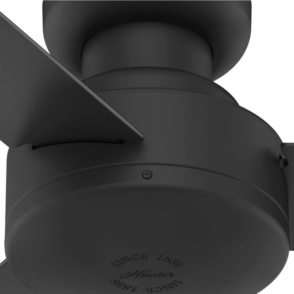 Matte Black 52" Modern Low Profile Ceiling Fan with Remote