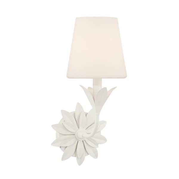 6.5 Broche 1 Light Matte White Sconce