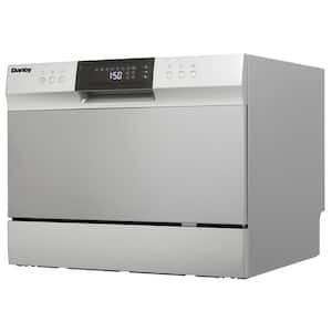 18 in. Silver Digital Portable 120-volt Dishwasher with 8-Cycles with 6-Place Settings Capacity