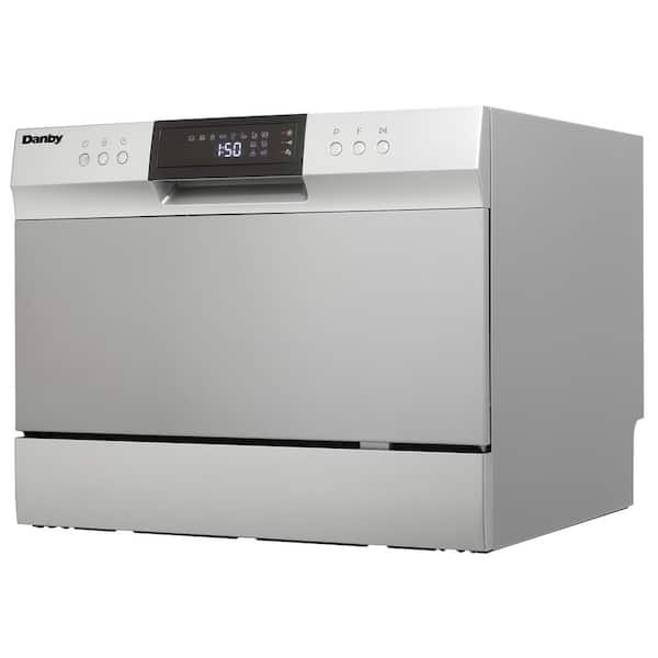 21.6 in. Countertop Dishwasher in Silver with 6-Cycles, 54 dBA