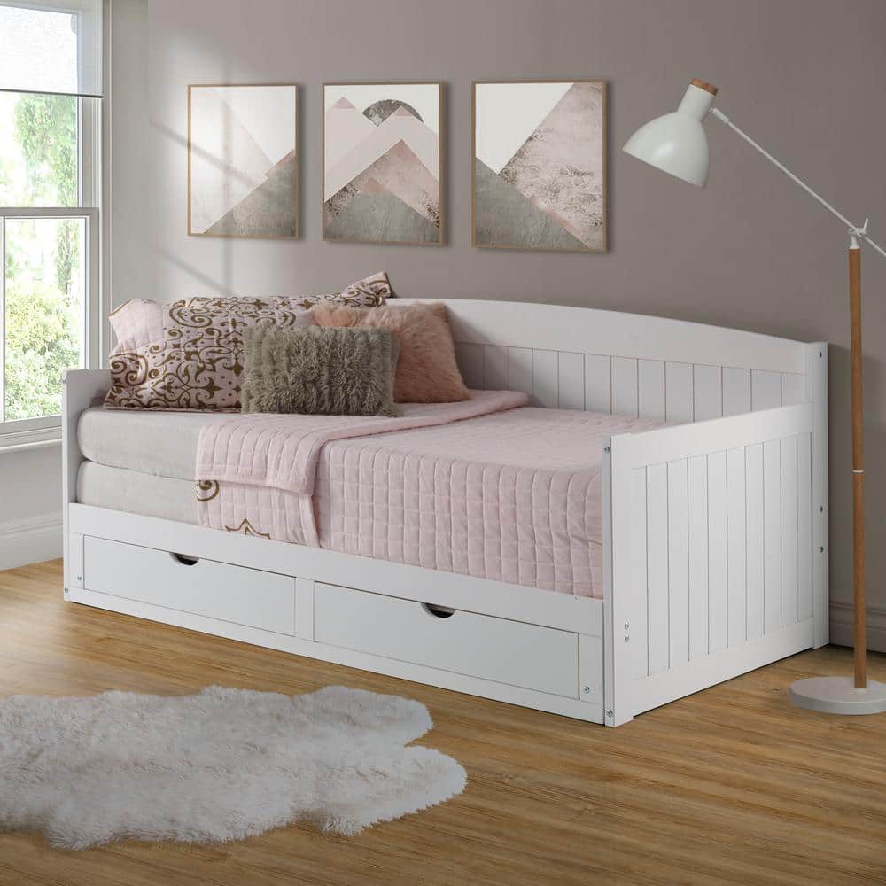 Harmony 1-Piece White Twin Daybed with King Conversion - thumbnail 6