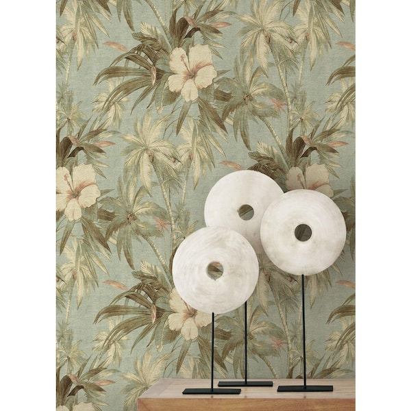 Coastal Garden Floral Seaspray Vinyl Peel and Stick Wallpaper Roll (Covers 30.75 sq. ft. )