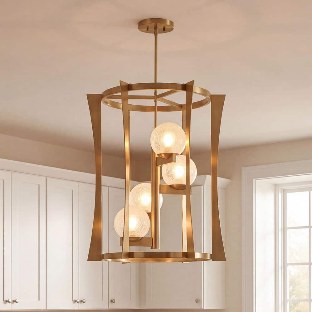 Savoy House Darien 4-Light Warm Brass Contemporary Pendant with