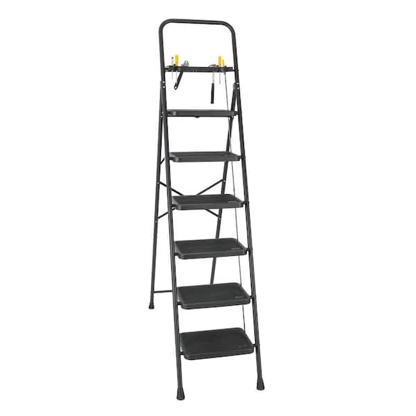 6 ft. 6-Step Steel Step Ladder (12 ft. Reach Height), 500 lbs. Load Capacity Type IAA Duty Rating