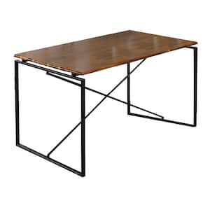 Modern Style 28 in. Black and Brown Wooden Trestle Base Dining Table (Seats 4)