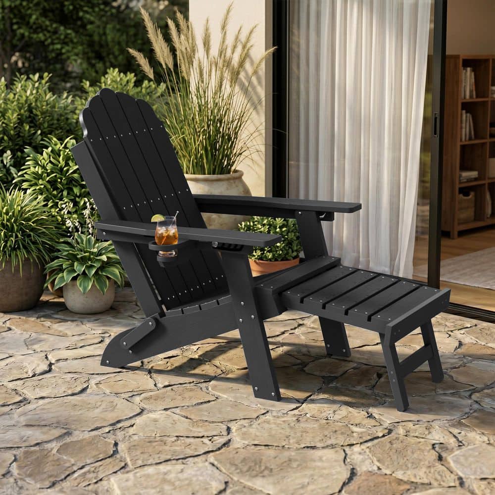 Bewood Outdoor HDPE Plastic Folding Adirondack Chair with