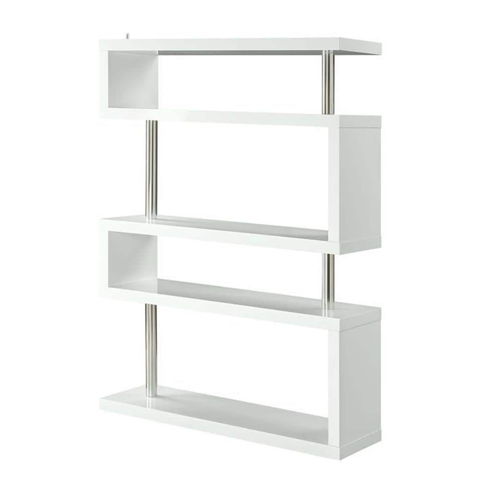 Acme Furniture Buck II 65 in. White Heigh Gloss Finish 2 Shelf Standard ...