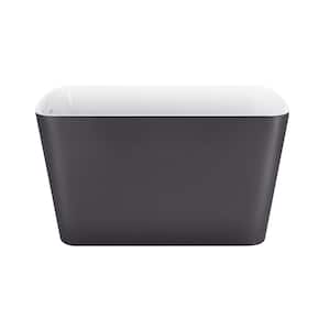 Contemporary 46.80 in. x 27.30 in. Soaking Bathtub with Reversible Drain in Gray