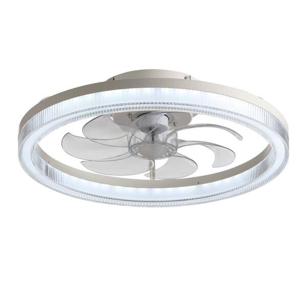 Moxyrano 20 in. Indoor White Ceiling Fan with LED Light Small Flush