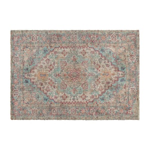 Blue Multi 5' x 7' Polyester Area Rug