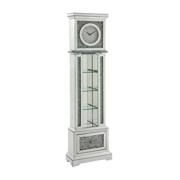 Acme Furniture Noralie Grandfather Clock with LED in Mirrored and