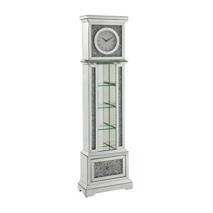 Noralie Grandfather Clock with LED in Mirrored and Faux Diamonds
