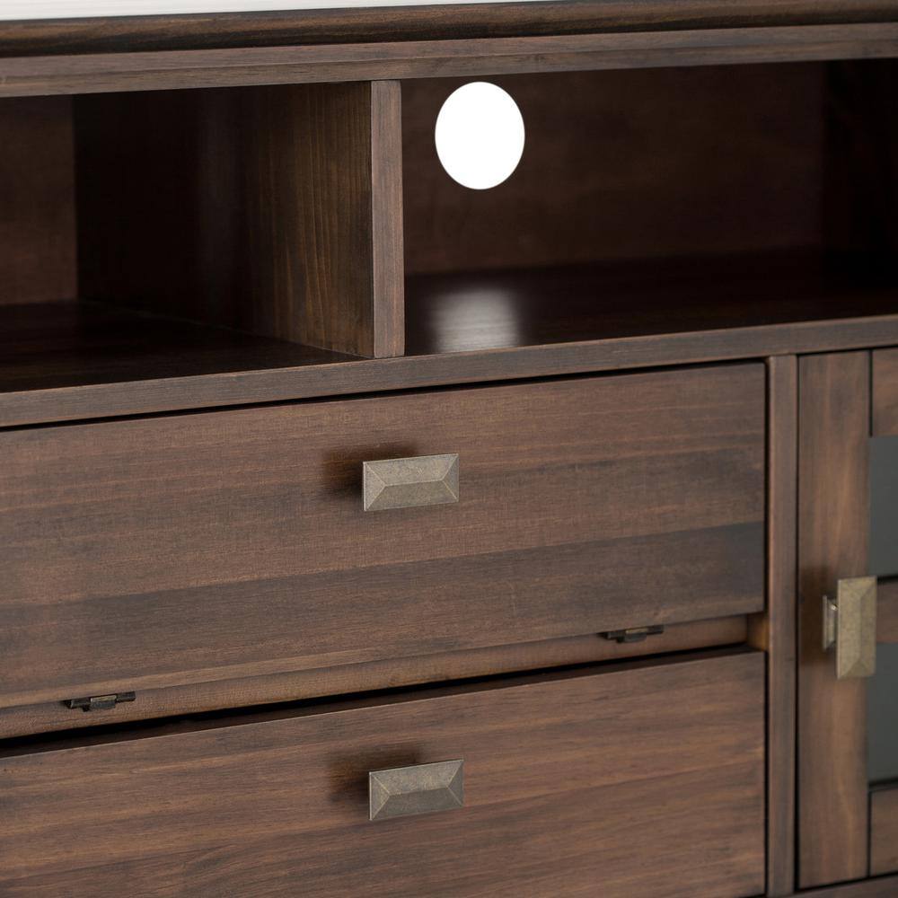 Artisan Natural Aged Brown 72" Pine Wood TV Media Stand