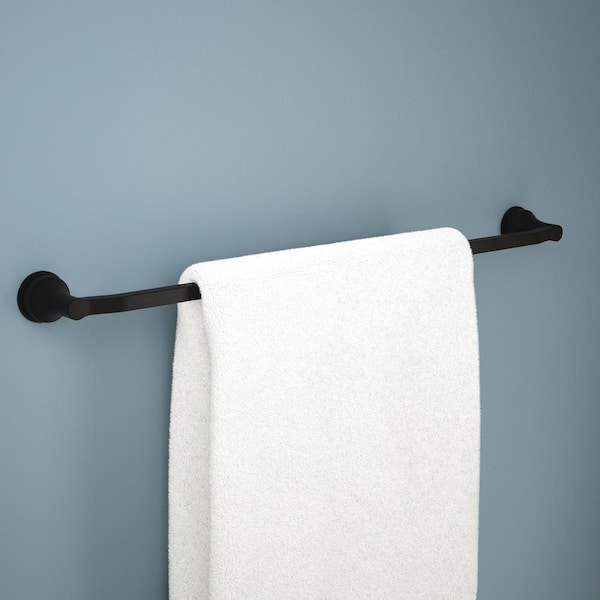 Faryn 18 in. Wall Mounted Towel Bar with 6 in. Extender Bath Hardware Accessory in Matte Black
