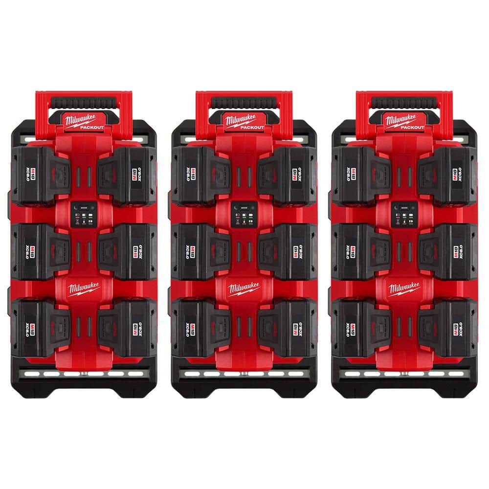 M18 18V PACKOUT 6-Port Daisy Chain Rapid Charger (3) w/ (3) Mounting Plates & (18) 8.0 Ah FORGE Batteries price history on PriceWatchPro